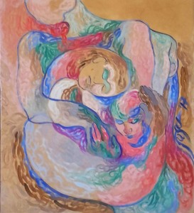 Enlacement II   huile sur papier marouflé sur toile                      